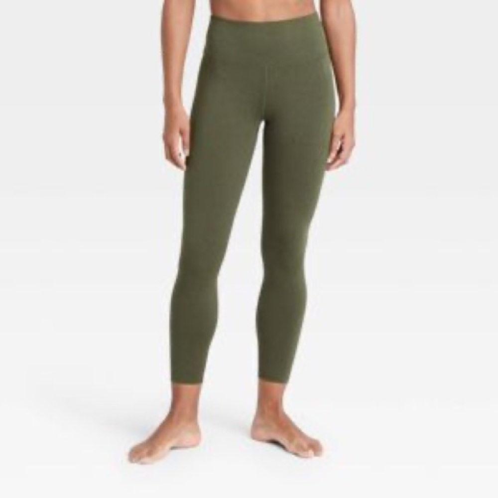 All In Motion Ultra Heather 7/8 Legging Heathered Olive NEW